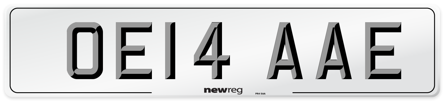 OE14 AAE Number Plate from New Reg